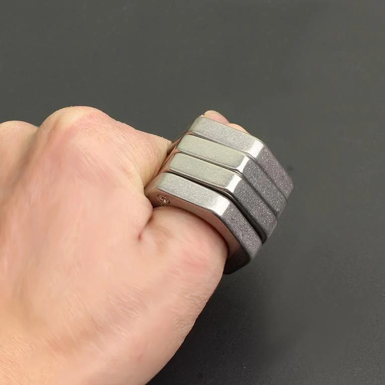 2022 New Hexagon Stone Wash Stainless Steel Folding Knucks - Image 3