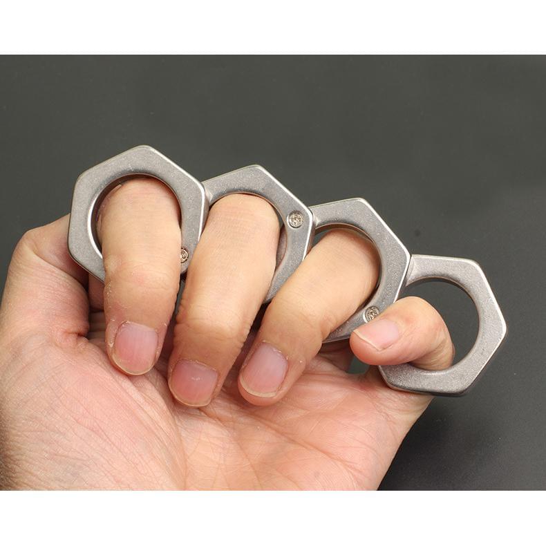 2022 New Hexagon Stone Wash Stainless Steel Folding Knucks - Image 4