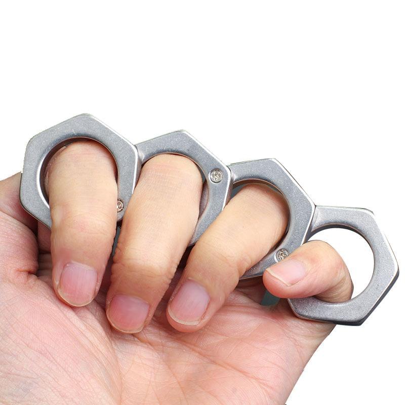 2022 New Hexagon Stone Wash Stainless Steel Folding Knucks - Image 6
