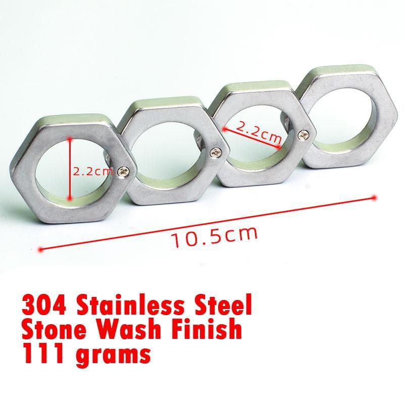 2022 New Hexagon Stone Wash Stainless Steel Folding Knucks - Image 7