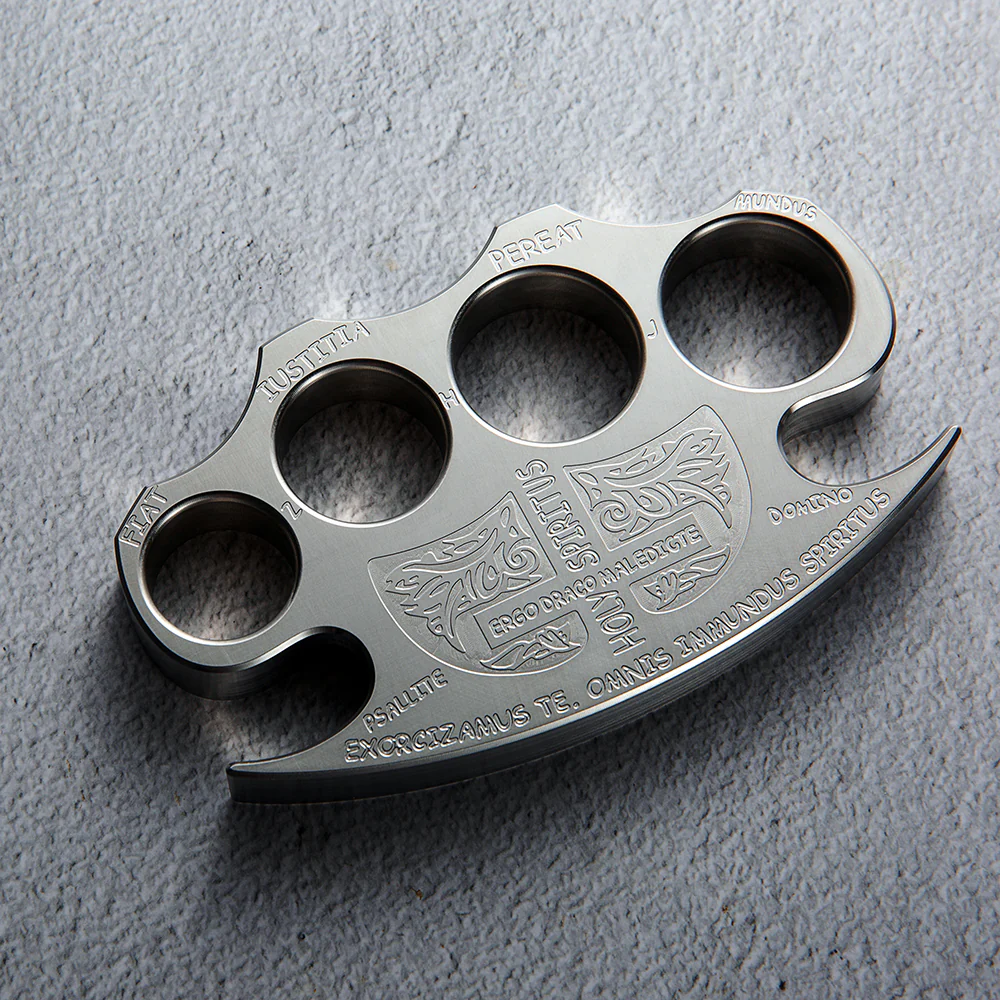 2024 New CNC Process Full Stainless Steel Constantine Holy Spiritus Brass Knuckles Paper Weight - Image 3