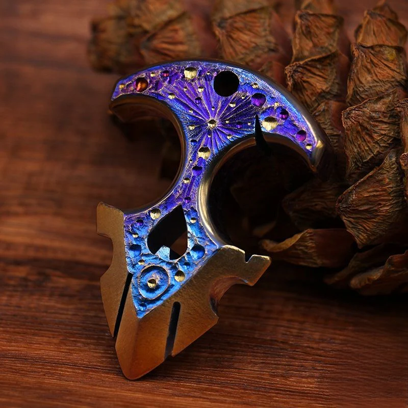 2025 New Titanium Meteorite Crater Everyday Carry Single Knuckle Duster - Image 2