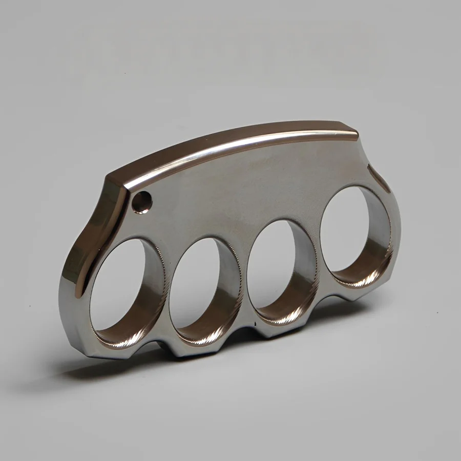 304 Stainless Steel Striped Style Self Defense Brass Knuckles - Image 3