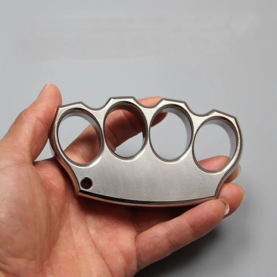 304 Stainless Steel Striped Style Self Defense Brass Knuckles - Image 4