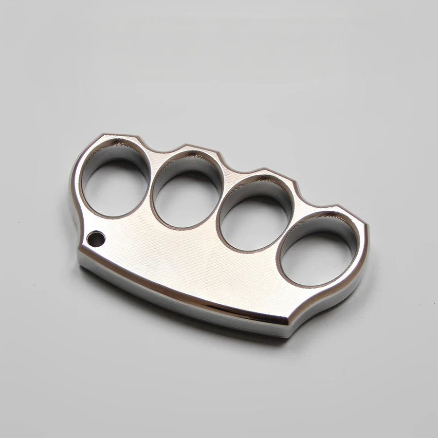 304 Stainless Steel Striped Style Self Defense Brass Knuckles - Image 5