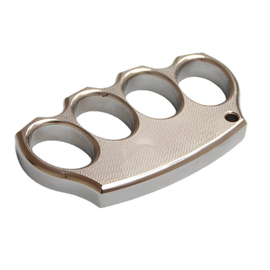 304 Stainless Steel Striped Style Self Defense Brass Knuckles - Image 6