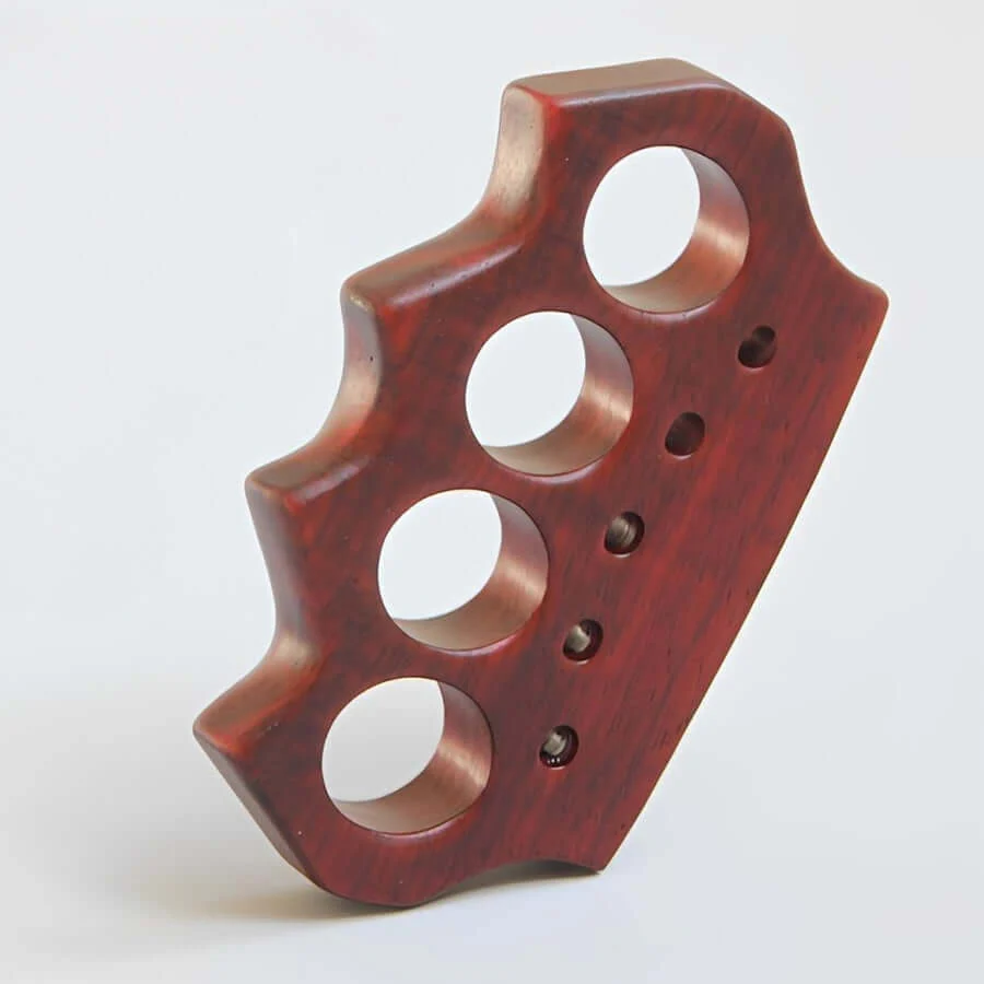 African Red Sandalwood Wooden Brass Knuckles - Image 4