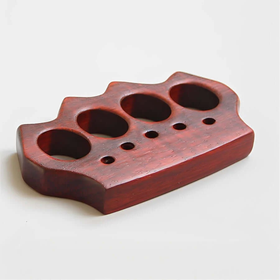 African Red Sandalwood Wooden Brass Knuckles - Image 6