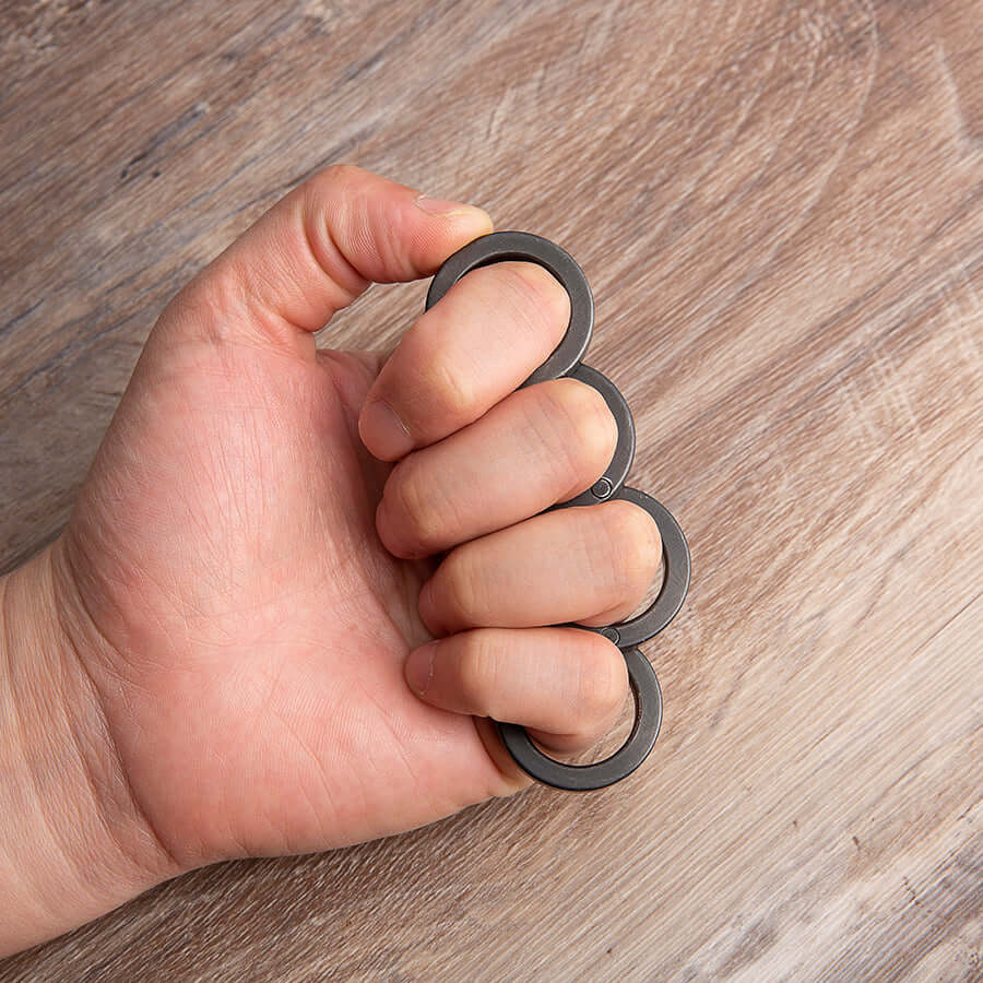Black Steel Folding Self Defense Brass Knuckles - Image 6