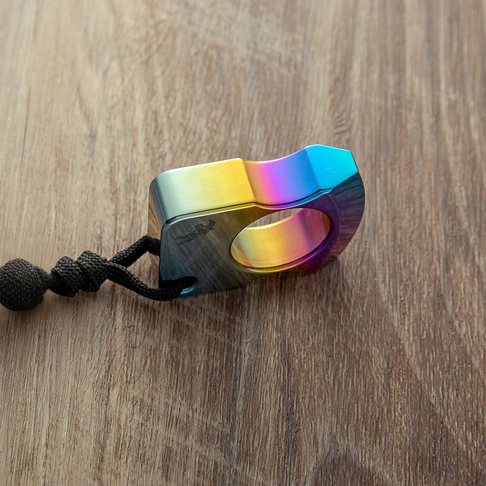 Colorized Titanium Alloy Single Finger Brass Knuckles - Image 5