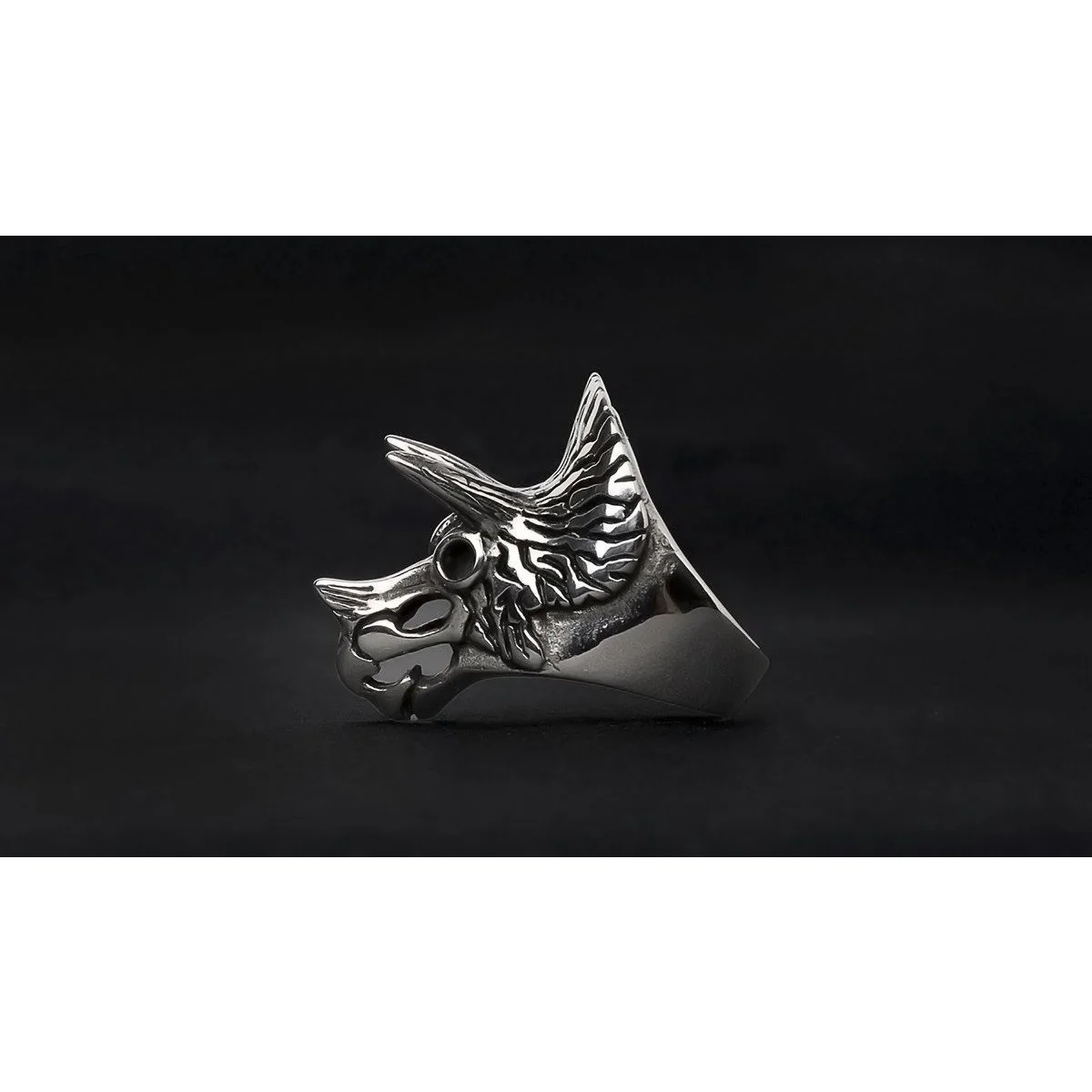 Triceratops Full Stainless Steel Spiked Self Defense Ring - Image 3