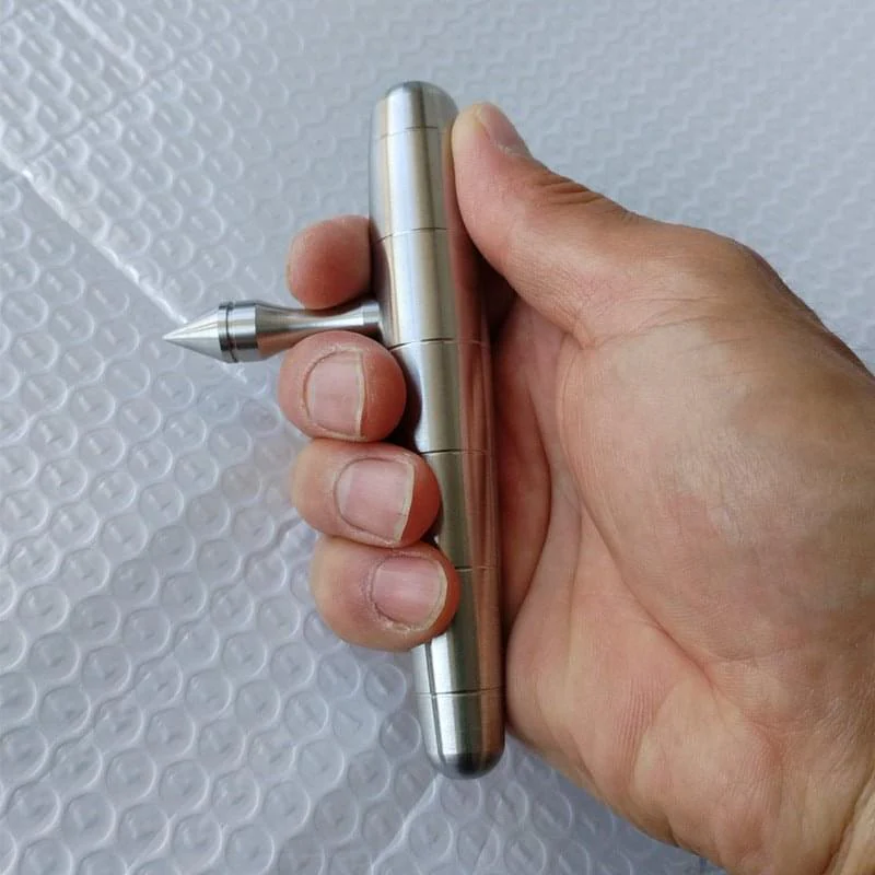 Full 304 Stainless Steel Keychain Defense Baby Tonfa Kubotan - Image 3