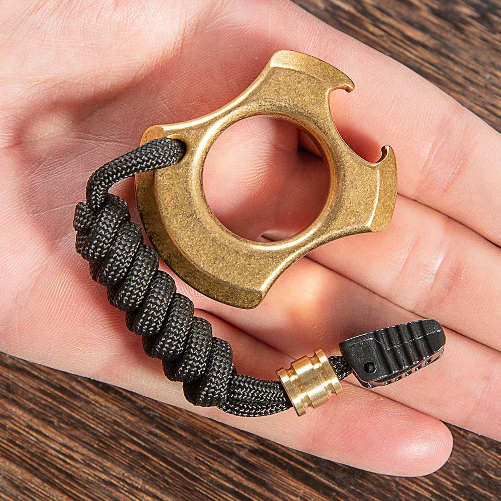 Full Brass Wasteland Style Stonewash Bottle Opener Brass Knuckles - Image 3
