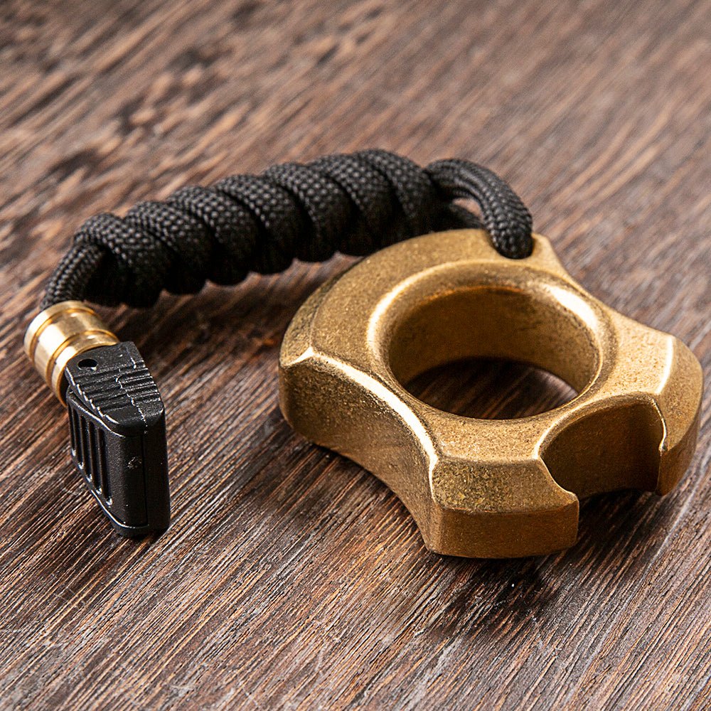 Full Brass Wasteland Style Stonewash Bottle Opener Brass Knuckles - Image 4