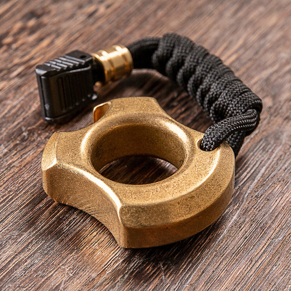Full Brass Wasteland Style Stonewash Bottle Opener Brass Knuckles - Image 5