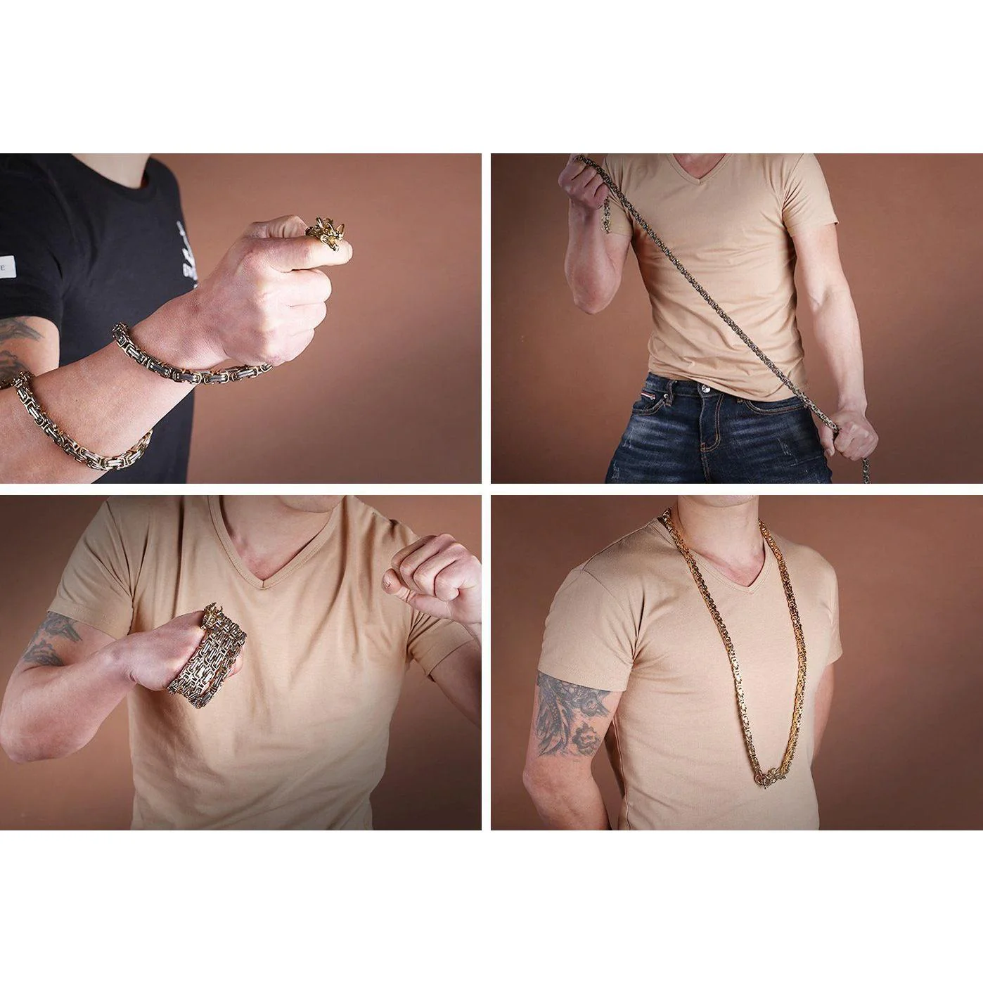 Golden Dragon Full Stainless Steel Self Defense Chain - Image 3