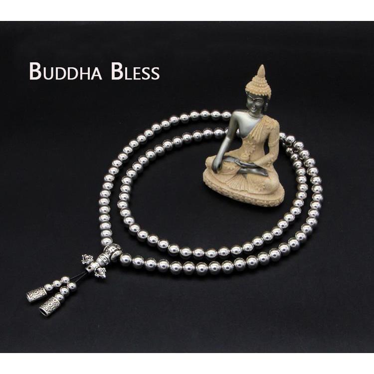 Full Brass Buddha Beads Self Defense Beads Mala Necklace - Image 5