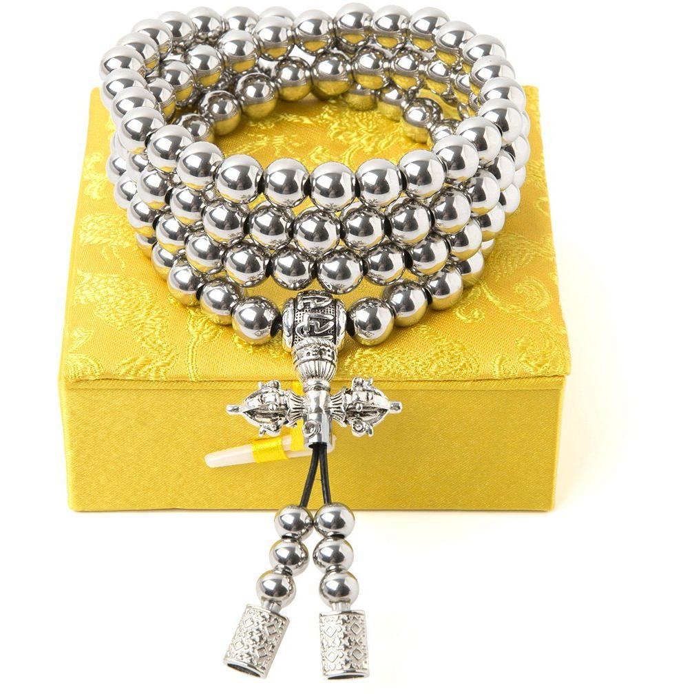Full Stainless Steel Buddism Mala Self Defense Necklace EDC Defense Tool - Image 8