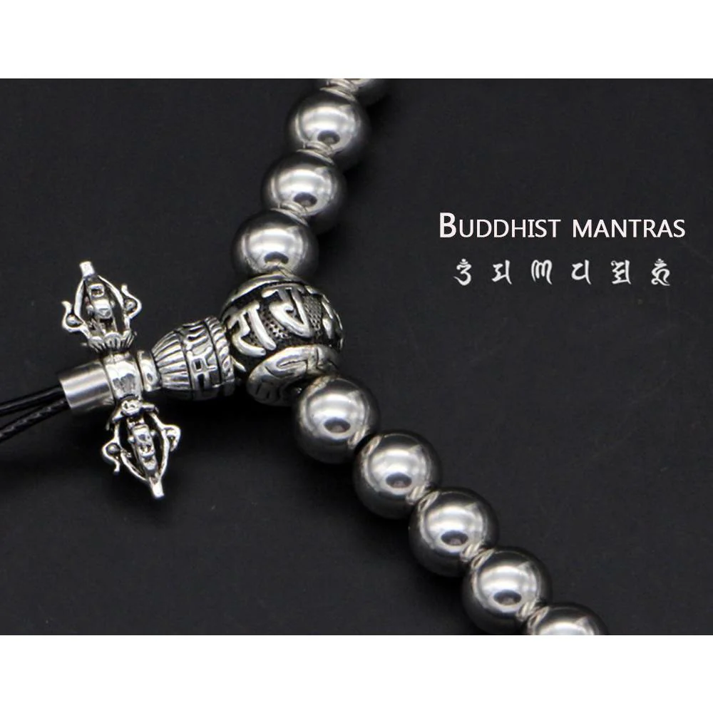 Full Stainless Steel Buddism Mala Self Defense Necklace EDC Defense Tool - Image 9