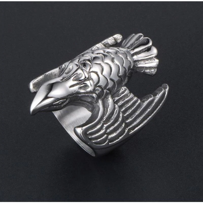 Silver Eagle Full Stainless Steel Self Defense Ring Jewelry - Image 3