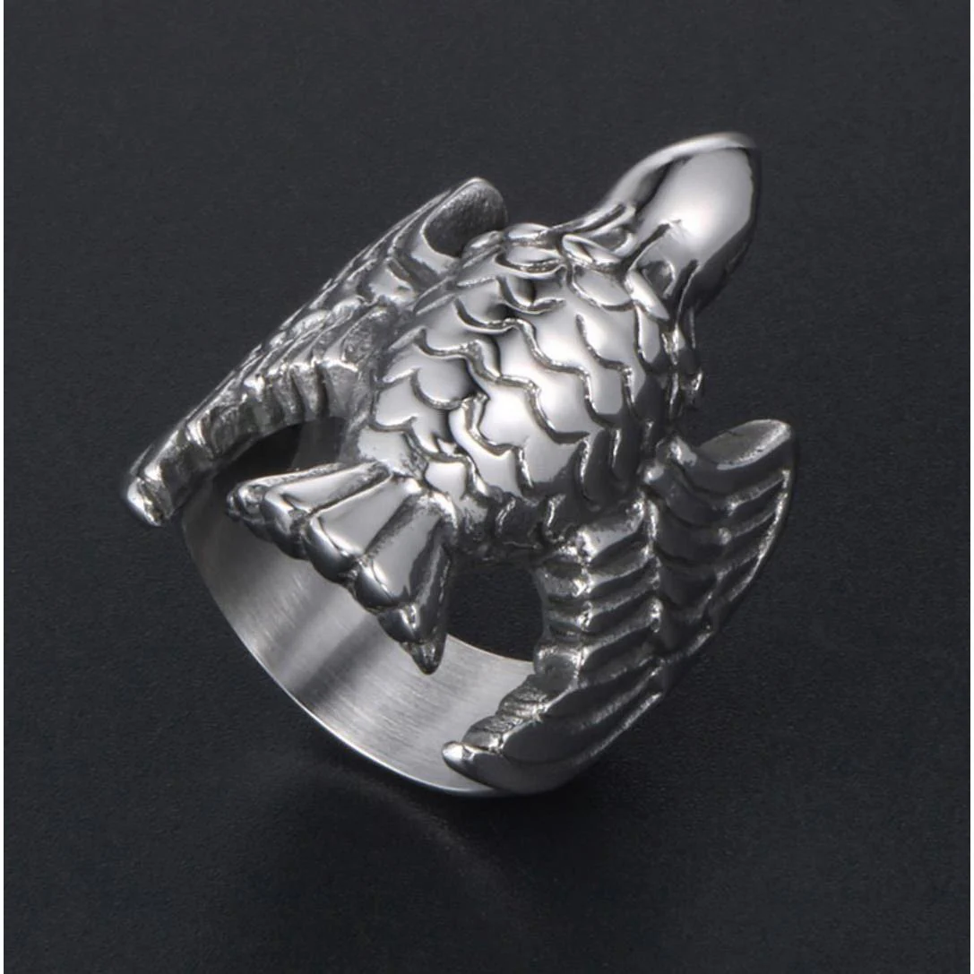 Silver Eagle Full Stainless Steel Self Defense Ring Jewelry - Image 4