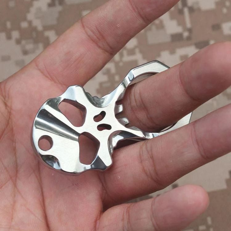 Skull 9R18MOV Stainless Steel Self Defense Keychain Tool - Image 3