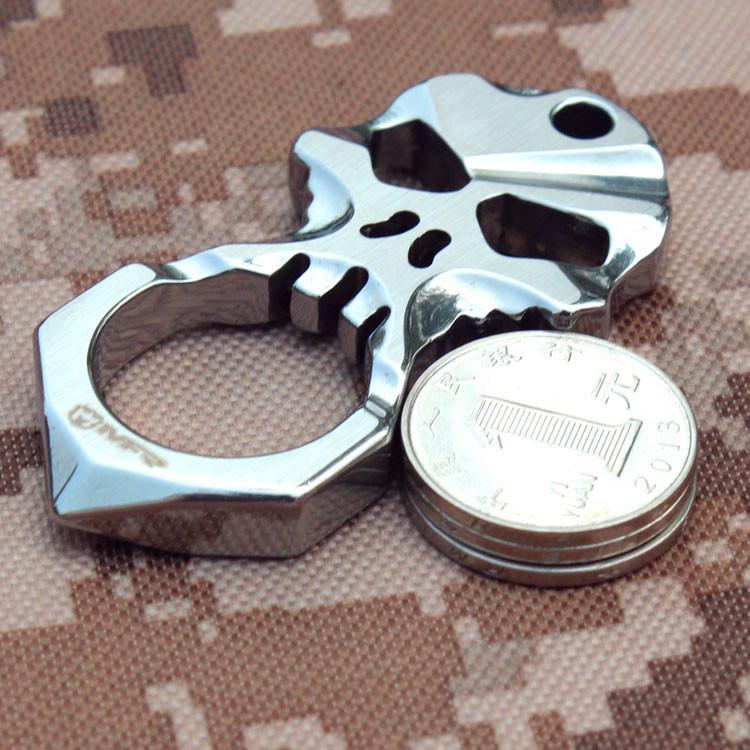 Skull 9R18MOV Stainless Steel Self Defense Keychain Tool - Image 6