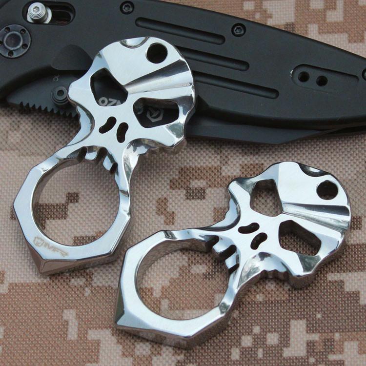 Skull 9R18MOV Stainless Steel Self Defense Keychain Tool - Image 7