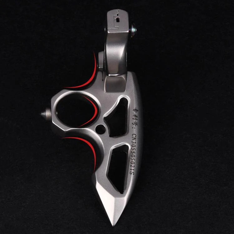 Spiked Brass Knuckles Ring Slingshot 404C Stainless Steel 3 In 1 - Image 4