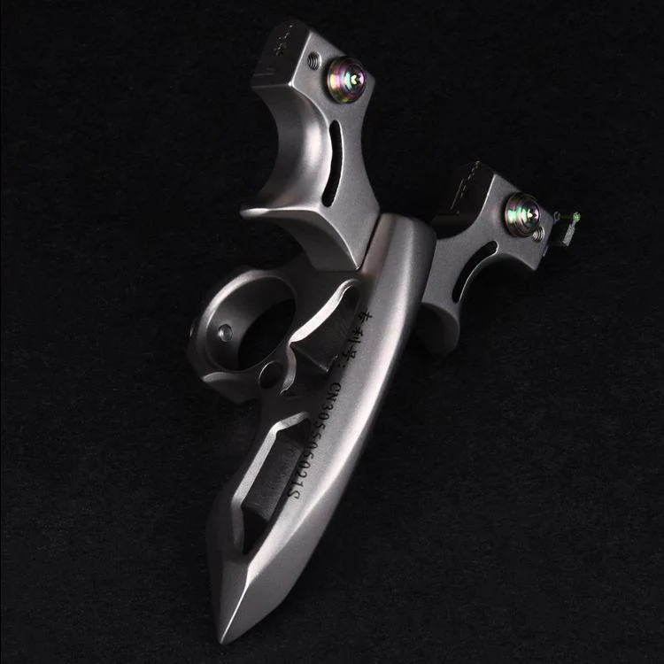 Spiked Brass Knuckles Ring Slingshot 404C Stainless Steel 3 In 1 - Image 6