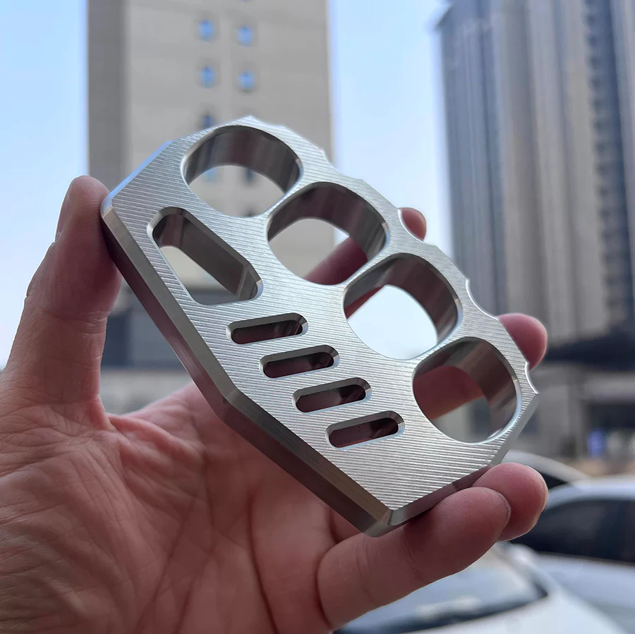 Striped Style Full Stainless Steel Everyday Carry Knuckles - Image 3