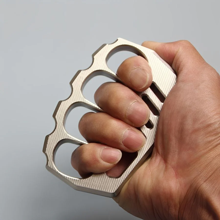 Striped Style Full Stainless Steel Everyday Carry Knuckles - Image 4