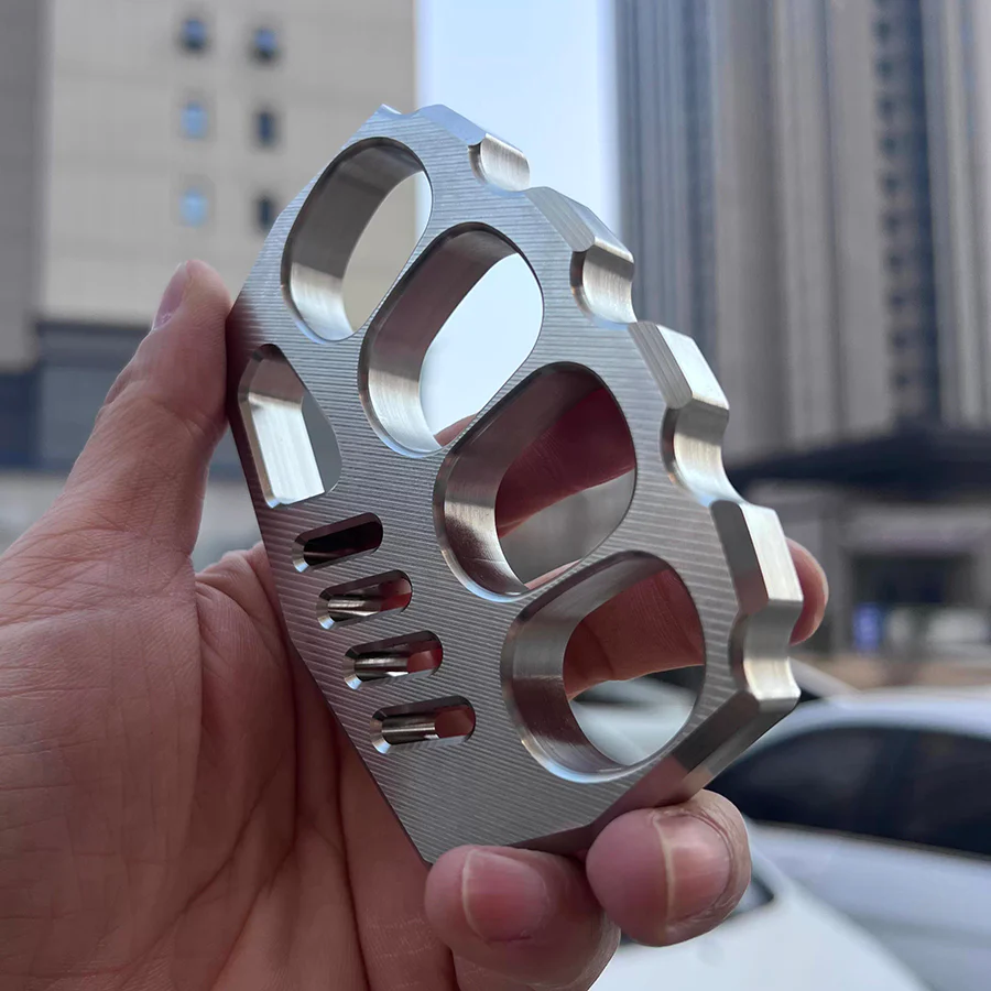 Striped Style Full Stainless Steel Everyday Carry Knuckles - Image 5