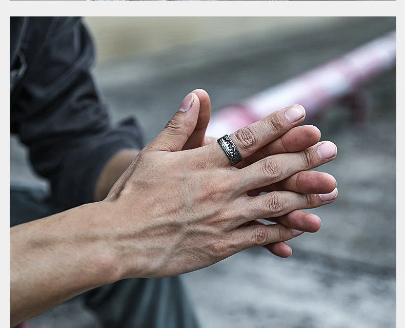 Venom Pure Handmade Mens Silver Plated Brass Adjustable Ring Punk Biker Jewelry - Image 3