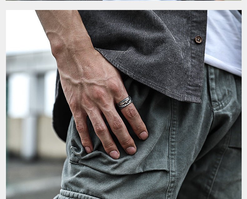 Venom Pure Handmade Mens Silver Plated Brass Adjustable Ring Punk Biker Jewelry - Image 4